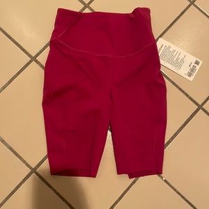 Pink Lululemon Base pace 8 in high rise short size 4 nwt